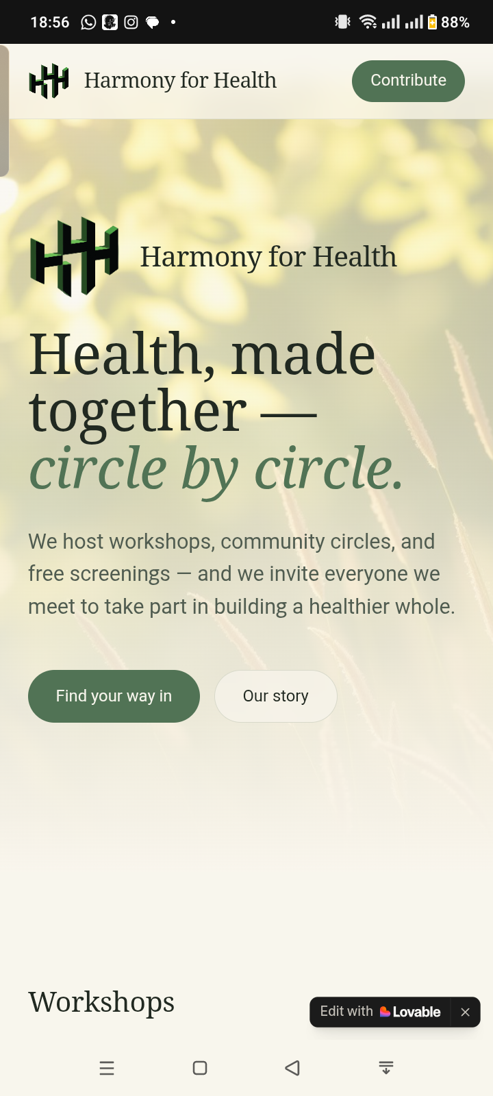 Harmony for Health App Preview